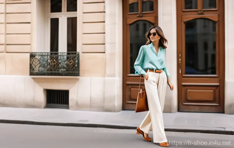 랄프로렌 클래식 드라이빙 슈즈 리뷰 - **Prompt 1: "Effortless Parisian Afternoon"**
    A stylish woman, in her late 30s, with a confident...